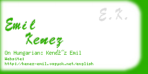emil kenez business card